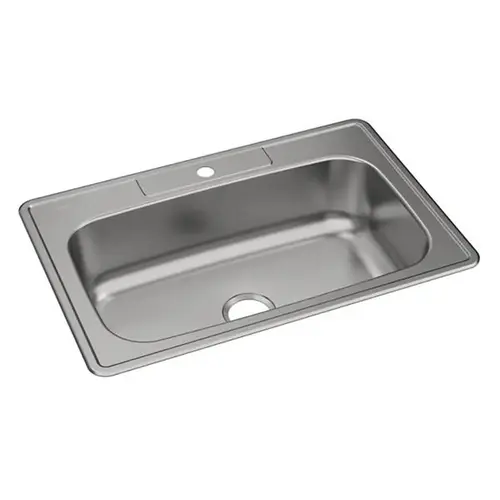 Dayton Stainless Steel 1-Hole Drop in Kitchen Sink, 33-in x 22-in x 8-1/16-in Deep Dayton Stainless Steel 1-Hole Drop in Kitchen Sink, 33-in x 22-in x 8-1/16-in Deep