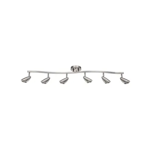 Bright Satin Nickel Wave Track Light 44" 6-Light Bright Satin Nickel Wave Track Light 44" 6-Light