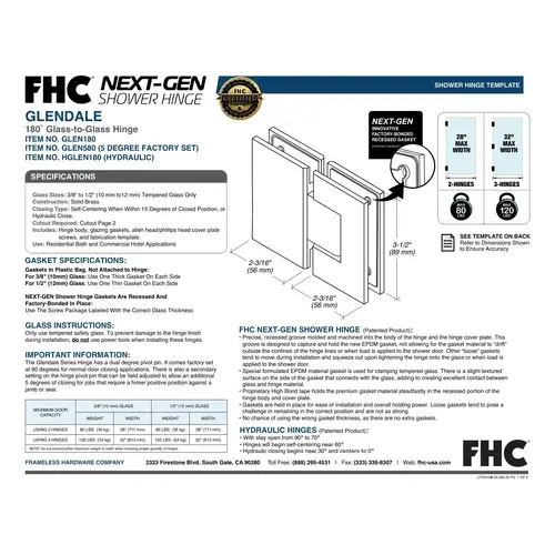 Hydraulic Series Glendale Square Glass-to-Glass 180 Degree Hinge - Matte Black Hydraulic Series Glendale Square Glass-to-Glass 180 Degree Hinge - Matte Black