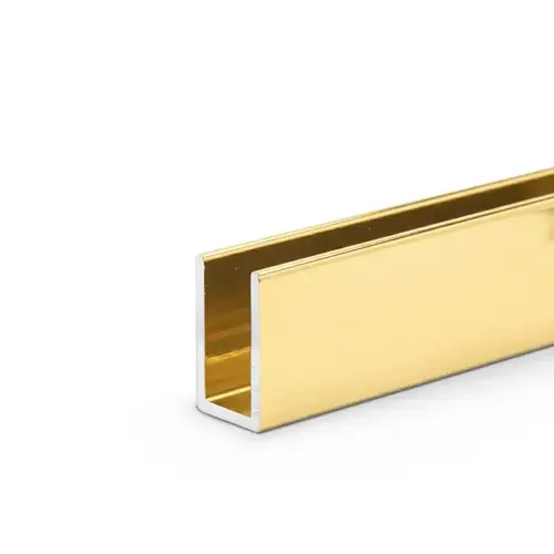 Classic U-Channel 1" Tall for 1/2" Glass - 144" Long - Brite Gold Anodized Classic U-Channel 1" Tall for 1/2" Glass - 144" Long - Brite Gold Anodized