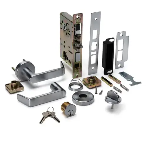 Kit for 6X10 Entrance Center Lock - Brushed Stainless Kit for 6X10 Entrance Center Lock - Brushed Stainless