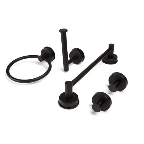 No-Drill 5-Piece Bathroom Set (Round) - Oil Rubbed Bronze No-Drill 5-Piece Bathroom Set (Round) - Oil Rubbed Bronze