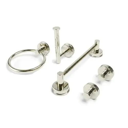No-Drill 5-Piece Bathroom Set (Round) - Polished Nickel No-Drill 5-Piece Bathroom Set (Round) - Polished Nickel