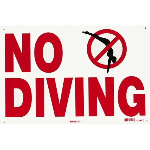 National Stock Sign Co. No Diving Sign 18" x 12" National Stock Sign Co. No Diving Sign 18" x 12"
