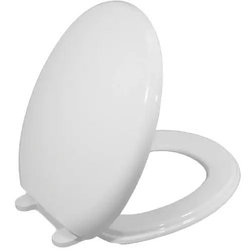 Bemis Plastic Slow-Close Round Toilet Seat White Bemis Plastic Slow-Close Round Toilet Seat White