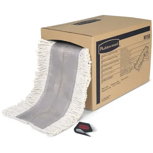 Cut-to-Length Cotton Dust Mop, White Cut-to-Length Cotton Dust Mop, White