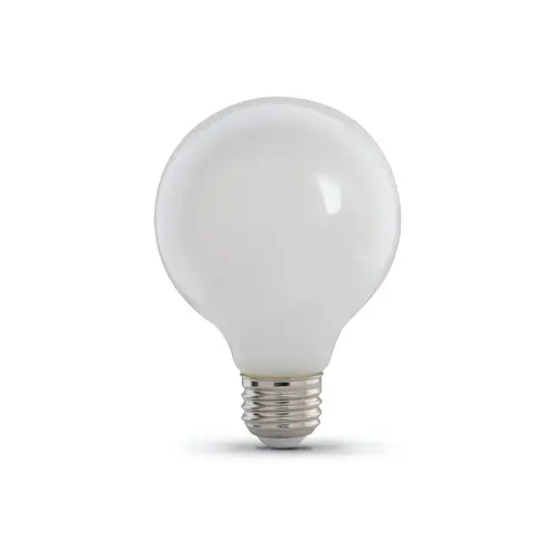60-Watt Equivalent G25 Dimmable Filament White Glass Globe E26 LED Light Bulb, Bright White 3000K (3-Pack) - pack of 3 60-Watt Equivalent G25 Dimmable Filament White Glass Globe E26 LED Light Bulb, Bright White 3000K (3-Pack) - pack of 3