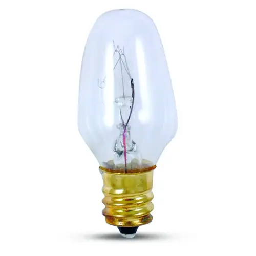 Feit 7W C7 Light Bulb Candelabra Base Clear Feit 7W C7 Light Bulb Candelabra Base Clear