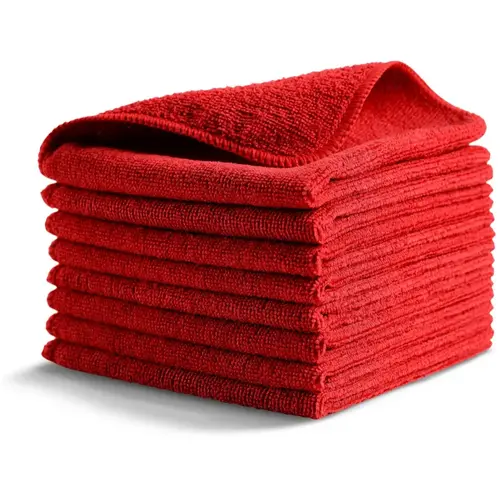 Rubbermaid Commercial Products Light-Duty Red Microfiber Cloth, New, 12-in x 12-in Rubbermaid Commercial Products Light-Duty Red Microfiber Cloth, New, 12-in x 12-in
