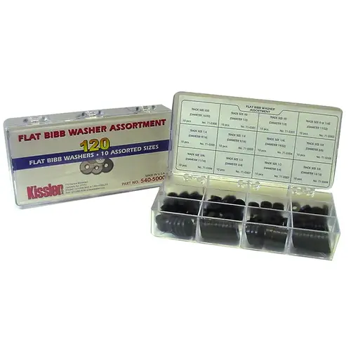 Flat Rubber Washer Assortment Kit 120 Piece Flat Rubber Washer Assortment Kit 120 Piece