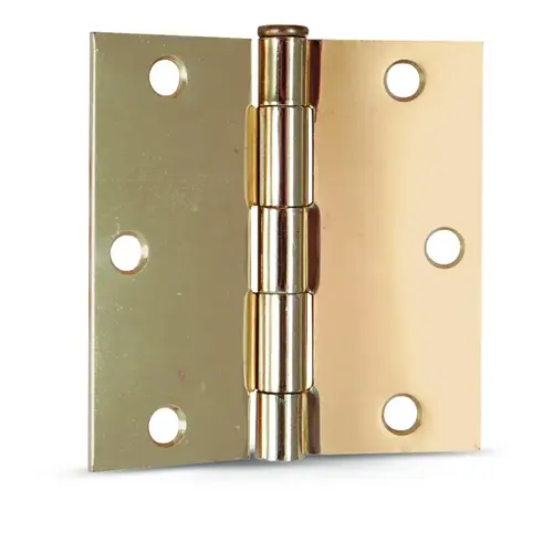 Door Hinge Square Corner 3-1/2" Polished Brass Door Hinge Square Corner 3-1/2" Polished Brass