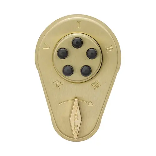 900 Series Auxiliary Pushbutton Deadbolt, Satin Brass