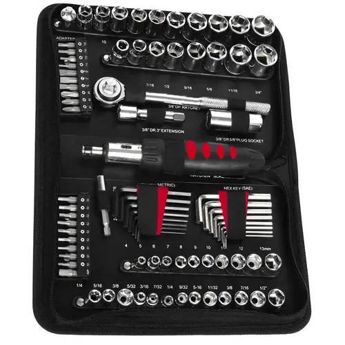 83-Piece Tool Set, 6 & 8-Point Standard/Metric Sockets 83-Piece Tool Set, 6 & 8-Point Standard/Metric Sockets