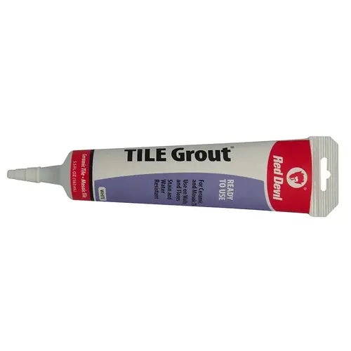 Red Devil White Pre-Mixed Tile Grout 5.5 oz Squeeze Tube Red Devil White Pre-Mixed Tile Grout 5.5 oz Squeeze Tube