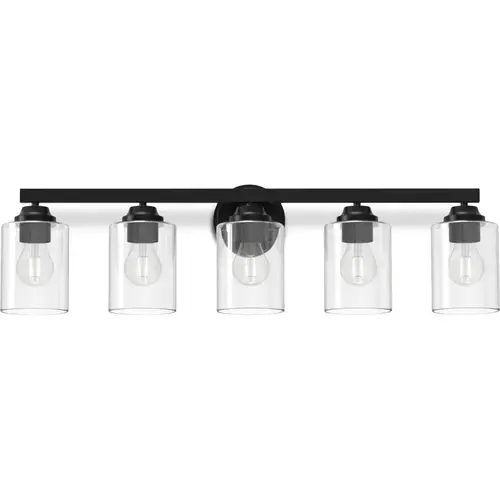 allen + roth Emeryson 31.63-in 5-Light Matte Black Transitional Vanity Light allen + roth Emeryson 31.63-in 5-Light Matte Black Transitional Vanity Light