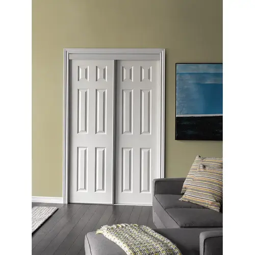 Bypass 6-Panel Sliding Door White 72" x 80" Bypass 6-Panel Sliding Door White 72" x 80"