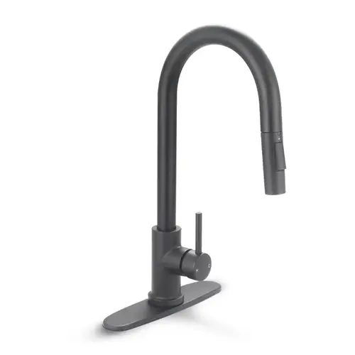 Castille Single Handle Pull-Down Kitchen Faucet, Matte Black Castille Single Handle Pull-Down Kitchen Faucet, Matte Black