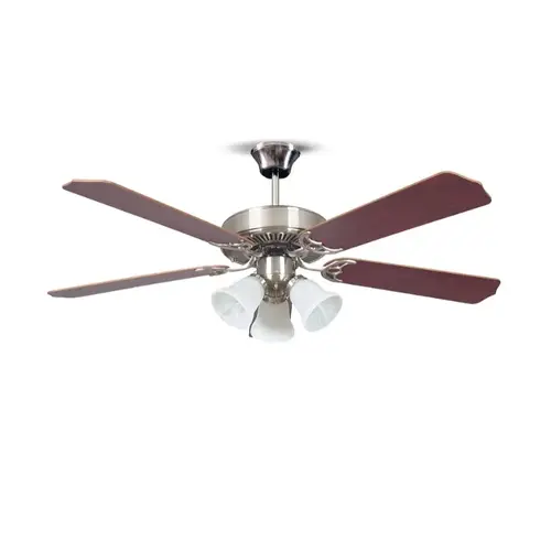 52" 5-Blade Dual Mount Fan with LED Light Kit Satin Nickel 52" 5-Blade Dual Mount Fan with LED Light Kit Satin Nickel