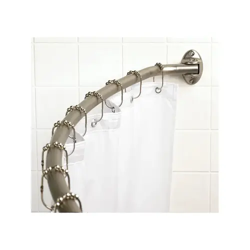 Brushed Nickel Adjustable Curved Shower Rod Brushed Nickel Adjustable Curved Shower Rod