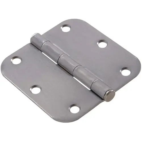 Door Hinge 5/8" Radius Corner 3-1/2" Satin Nickel Door Hinge 5/8" Radius Corner 3-1/2" Satin Nickel