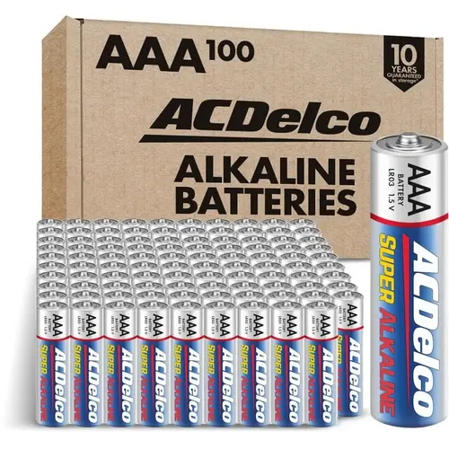 ACDelco Alkaline AAA Battery, Pack of 100 ACDelco Alkaline AAA Battery, Pack of 100