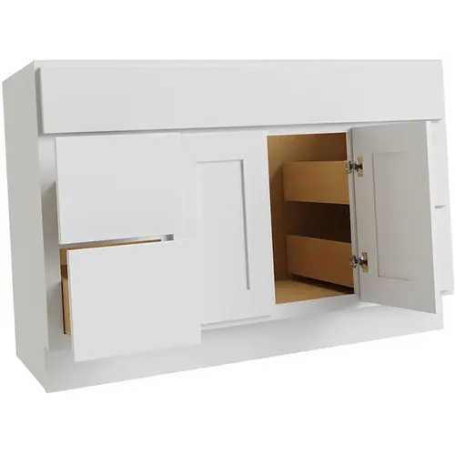 Reliabilt Parkstone 4-Drawer White Vanity, 48-in x 34-1/2-in x 21-in Reliabilt Parkstone 4-Drawer White Vanity, 48-in x 34-1/2-in x 21-in