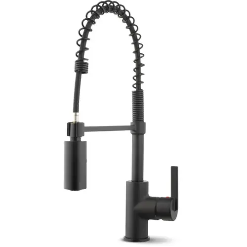 Project Source Flynt Spring Pull-Down Kitchen Faucet, Matte Black Project Source Flynt Spring Pull-Down Kitchen Faucet, Matte Black