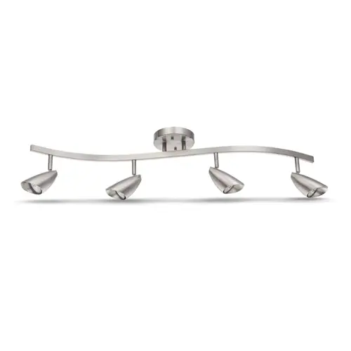 Bright Satin Nickel Wave Track Light 34" 4-Light Bright Satin Nickel Wave Track Light 34" 4-Light