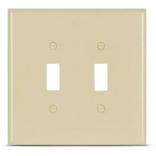 Eaton 2-Gang Jumbo Ivory Thermoplastic Toggle Wall Plate, Pack of 20 Eaton 2-Gang Jumbo Ivory Thermoplastic Toggle Wall Plate, Pack of 20