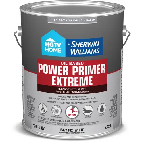 HGTV Home by Sherwin-Williams Power Interior/Exterior Multipurpose Oil-Based Wall and Ceiling Primer, 1-Gallon HGTV Home by Sherwin-Williams Power Interior/Exterior Multipurpose Oil-Based Wall and Ceiling Primer, 1-Gallon