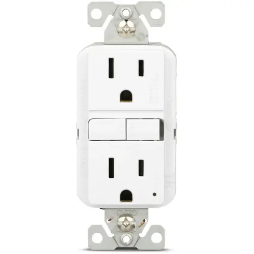 Eaton 15A 125V Tamper-Resistant White Decorator GFCI Outlet Eaton 15A 125V Tamper-Resistant White Decorator GFCI Outlet