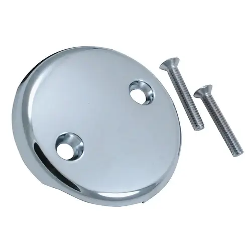 Overflow Plate with Two Holes Chrome Overflow Plate with Two Holes Chrome