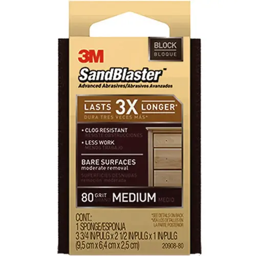 3M Heavy-Duty Sponge Sanding Blocks 80 Grit 3M Heavy-Duty Sponge Sanding Blocks 80 Grit