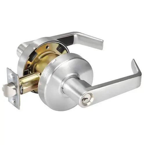 Grade 2 Entry Cylindrical Lock, Augusta Lever, Conventional, Satin Chrome