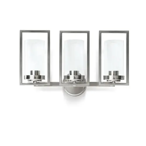 3-Light Bright Satin Nickle Vanity Fixture 3-Light Bright Satin Nickle Vanity Fixture
