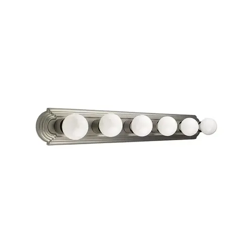 36" 6-Light Satin Nickel Tiered Vanity Strip 36" 6-Light Satin Nickel Tiered Vanity Strip