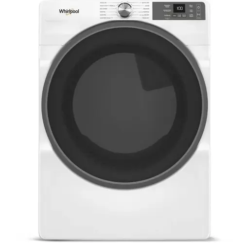 Stackable Front-Load Electric Dryer, 7.4 cu ft, White Stackable Front-Load Electric Dryer, 7.4 cu ft, White