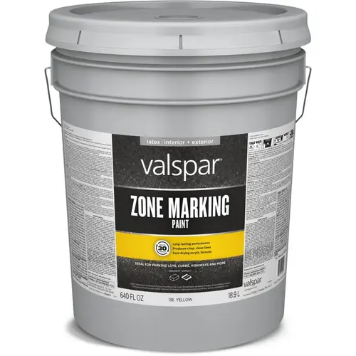 Valspar Yellow Latex Zone Marking Paint, 5-Gallon Valspar Yellow Latex Zone Marking Paint, 5-Gallon