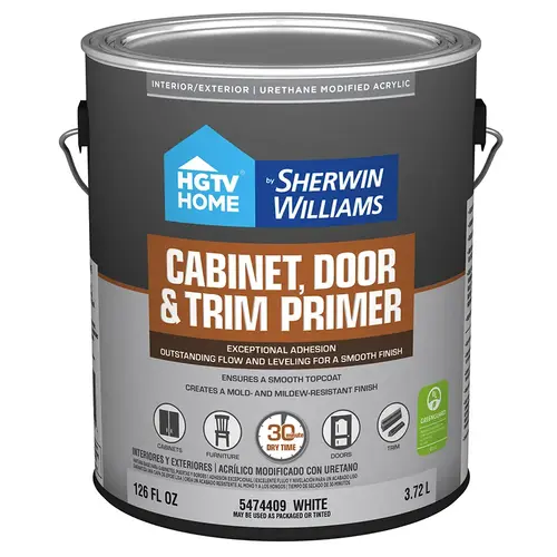 HGTV Home by Sherwin-Williams Cabinet, Door and Trim Interior/Exterior Bonding Water-Based Primer, 1-Gallon HGTV Home by Sherwin-Williams Cabinet, Door and Trim Interior/Exterior Bonding Water-Based Primer, 1-Gallon