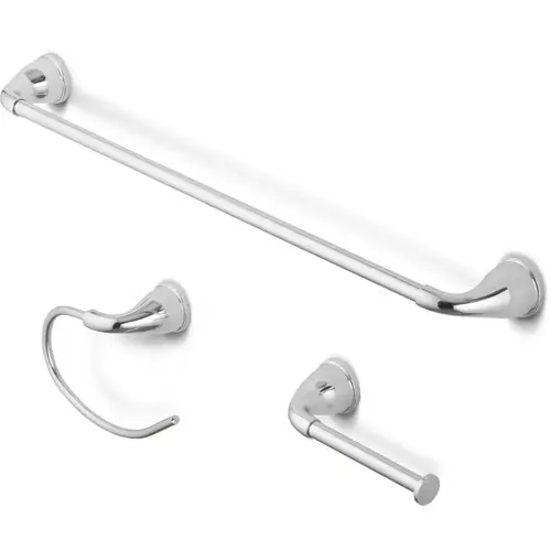 Project Source Dover 3-Piece Chrome Bath Hardware Set Project Source Dover 3-Piece Chrome Bath Hardware Set
