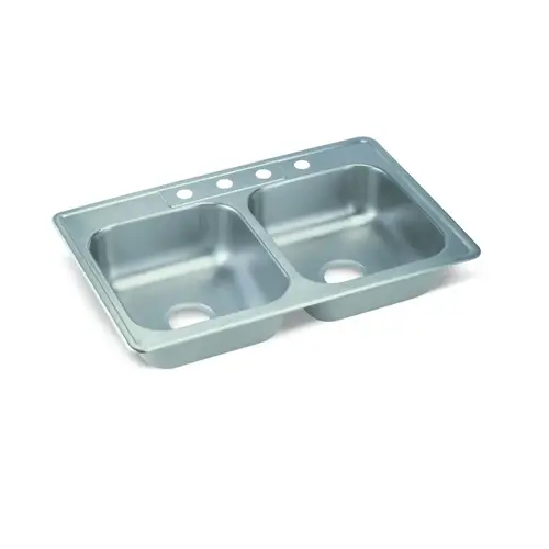 Stainless Steel Kitchen Sink Double Bowl 4-Hole Stainless Steel Kitchen Sink Double Bowl 4-Hole
