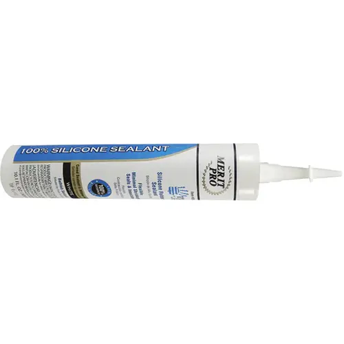 Merit Pro Silicone Caulk White 10.1 oz Merit Pro Silicone Caulk White 10.1 oz