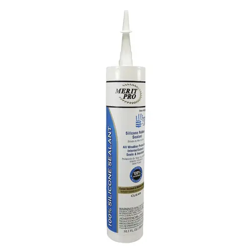 Merit Pro Silicone Caulk Clear 10.1 oz Merit Pro Silicone Caulk Clear 10.1 oz