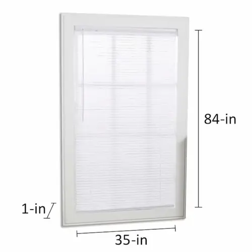 Project Source Cordless 1-in White Vinyl Light Filtering Mini-Blind 35-in x 84-in Project Source Cordless 1-in White Vinyl Light Filtering Mini-Blind 35-in x 84-in