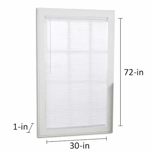 Project Source Cordless 1-in White Vinyl Light Filtering Mini-Blind 30-in x 72-in Project Source Cordless 1-in White Vinyl Light Filtering Mini-Blind 30-in x 72-in