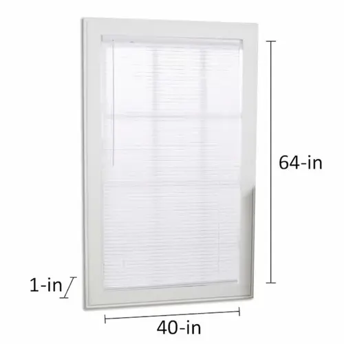 Project Source Cordless 1-in White Vinyl Light Filtering Mini-Blind 40-in x 64-in Project Source Cordless 1-in White Vinyl Light Filtering Mini-Blind 40-in x 64-in