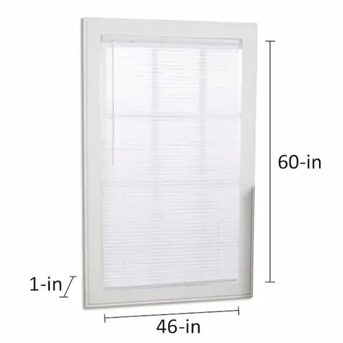Project Source Cordless 1-in White Vinyl Light Filtering Mini-Blind 46-in x 60-in Project Source Cordless 1-in White Vinyl Light Filtering Mini-Blind 46-in x 60-in