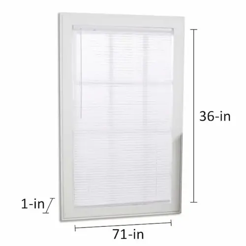 Project Source Cordless 1-in White Vinyl Light Filtering Mini-Blind 71-in x 36-in Project Source Cordless 1-in White Vinyl Light Filtering Mini-Blind 71-in x 36-in