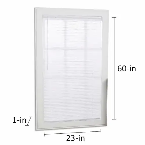 Project Source Cordless 1-in White Vinyl Light Filtering Mini-Blind 23-in x 60-in Project Source Cordless 1-in White Vinyl Light Filtering Mini-Blind 23-in x 60-in