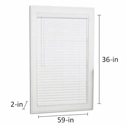 allen + roth Cordless 2-in White Faux Wood Blind 59-in x 36-in allen + roth Cordless 2-in White Faux Wood Blind 59-in x 36-in